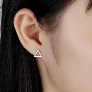 Geometric triangle  hypoallergenic stud earrings